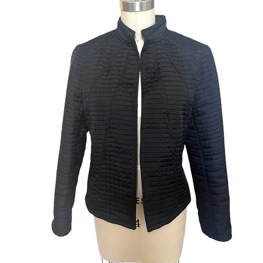 Vintage Harve Benard Quilted Lightweight Jacket Womens Black Size 6